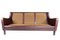 Sofá de tres plazas con cuero marrón de Stouby Furniture, años 60, Imagen 4