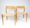 Model 75 Dining Chairs in Oak & Paper Cord by N.O. Møller, Set of 4 2