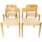 Model 75 Dining Chairs in Oak & Paper Cord by N.O. Møller, Set of 4 1