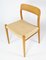 Model 75 Dining Chairs in Oak & Paper Cord by N.O. Møller, Set of 4 5