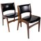 Teak and with Black Leather Chairs by Erik Buch, 1960s, Set of 2 1