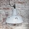 Lámpara colgante industrial Mid-Century esmaltada en gris claro, Imagen 4