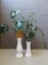White Glazed Ceramic Flower Columns, 1980s, Set of 2 3