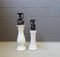 White Glazed Ceramic Flower Columns, 1980s, Set of 2 4
