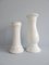 White Glazed Ceramic Flower Columns, 1980s, Set of 2 1