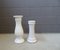White Glazed Ceramic Flower Columns, 1980s, Set of 2 2