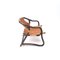 Fauteuil Safari Mid-Century en Cuir Marron & Bambou, 1960s 2