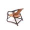 Mid-Century Brown Leather & Bamboo Safari Lounge Chair, 1960s, Image 4