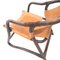 Mid-Century Brown Leather & Bamboo Safari Lounge Chair, 1960s, Image 5