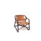 Mid-Century Brown Leather & Bamboo Safari Lounge Chair, 1960s 1