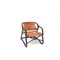 Mid-Century Brown Leather & Bamboo Safari Lounge Chair, 1960s, Image 1