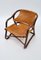 Fauteuil Safari Mid-Century en Cuir Marron & Bambou, 1960s 7