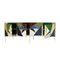 Italienisches Mid-Century Sideboard aus Holz, Messing & farbigem Glas im modernen Stil 4