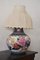 Lampe de Bureau Vase avec Abat-Jour en Dentelle Brodé à la Main, Chine, 1950s 1