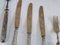 Antique French Silvered Brass Cutlery, 1700s, Set of 10 2