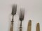 Antique French Silvered Brass Cutlery, 1700s, Set of 10 3