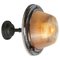 Mid-Century Industrial Ribbed Glass & Cast Iron Sconce, Image 1