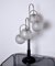 Art Deco Style Chromed Spiral Table Lamp with 4 Globes, 1970s 1