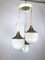Vintage Italian Glass & Metal Ceiling Lamp from Esperia, 1970s, Image 1