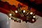 Lámpara de techo española en forma de sol de 11 luces de Ferro Arte, años 60, Imagen 4