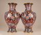 Große chinesische Cloisonné Vasen aus chinesischer Mamillen-Emaille & vergoldeter Bronze, 1930er, 2er Set 8