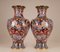 Große chinesische Cloisonné Vasen aus chinesischer Mamillen-Emaille & vergoldeter Bronze, 1930er, 2er Set 10