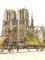 Incisione Dufza, Parigi Notre Dame, anni '40, Immagine 6