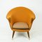 Scandinavian Elm Lounge Chair with Orange Kvadrat Wool Fabric, Image 3