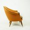 Scandinavian Elm Lounge Chair with Orange Kvadrat Wool Fabric 4