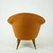 Scandinavian Elm Lounge Chair with Orange Kvadrat Wool Fabric 6