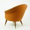 Scandinavian Elm Lounge Chair with Orange Kvadrat Wool Fabric 7