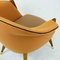 Scandinavian Elm Lounge Chair with Orange Kvadrat Wool Fabric 15