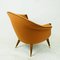 Fauteuil Scandinave en Orme avec Tissu Orange en Laine Kvadrat 5