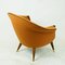 Scandinavian Elm Lounge Chair with Orange Kvadrat Wool Fabric, Image 5