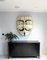 Large Vintage Metal Enamel Wall Art Face Mask 4