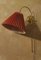 Lampada da parete girevole regolabile in ottone, Danimarca, anni '50, Immagine 7