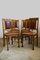 Antique Art Nouveau Oak and Leather Dining Chairs, Set of 6 2
