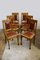 Antique Art Nouveau Oak and Leather Dining Chairs, Set of 6 10