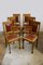 Antique Art Nouveau Oak and Leather Dining Chairs, Set of 6, Image 10