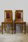 Antique Art Nouveau Oak and Leather Dining Chairs, Set of 6, Image 3