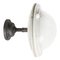 Mid-Century Industrial Opaline Glass & Cast Iron Wall Lamp, Image 1