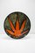 Mid-Century Ceramic Wall Decoration Plate with Leaf Motif from Zsuzsa Karacsony, 1970s, Image 7