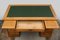 Antique Oak Writing Desk with Central Locking System & Leather Top, 1920s 4