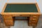 Antique Oak Writing Desk with Central Locking System & Leather Top, 1920s 3