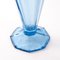 Polish Art Deco Pressed Sapphire Glass Vase, 1930s 4
