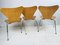 Sedie da pranzo 3107 Mid-Century di Arne Jacobsen per Fritz Hansen, set di 3, Immagine 15