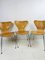 Sedie da pranzo 3107 Mid-Century di Arne Jacobsen per Fritz Hansen, set di 3, Immagine 2
