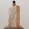 Mid-Century Belgian Solid Travertine & Brass Table Lamp 3