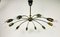 Italian Brass 10-Arm Sputnik Chandelier from Arredoluce, 1950s, Image 6