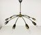 Lámpara de araña Sputnik italiana de latón de 10 brazos de Arredoluce, años 50, Imagen 5